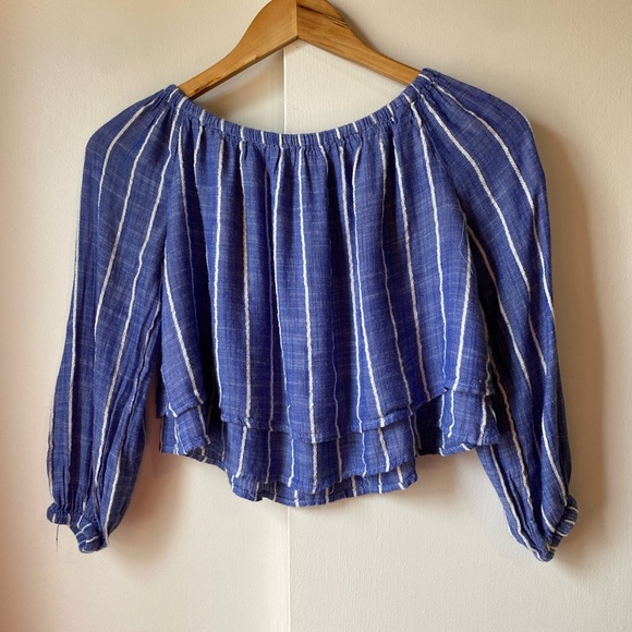 Thread & Supply Cropped Layered Crop Top Medium Summer Three Quarter Sleeve - Picture 2 of 9